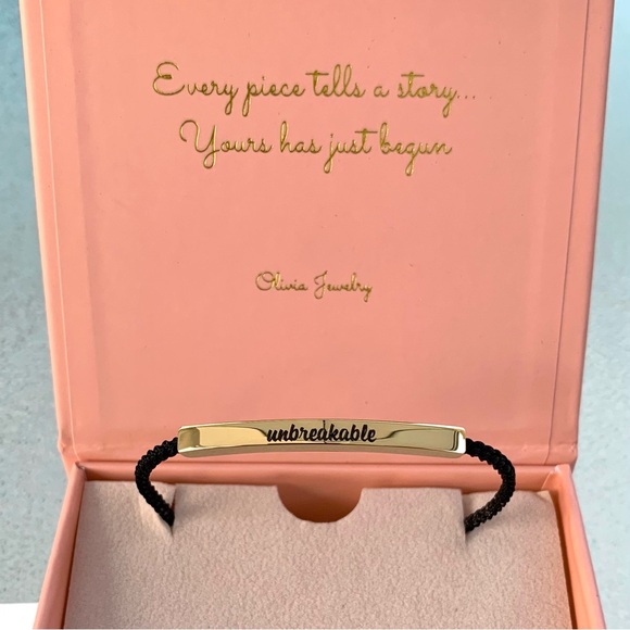 Olivia Jewelry “Unbreakable” Motivational Adjustable Tube Bracelet - Picture 2 of 5